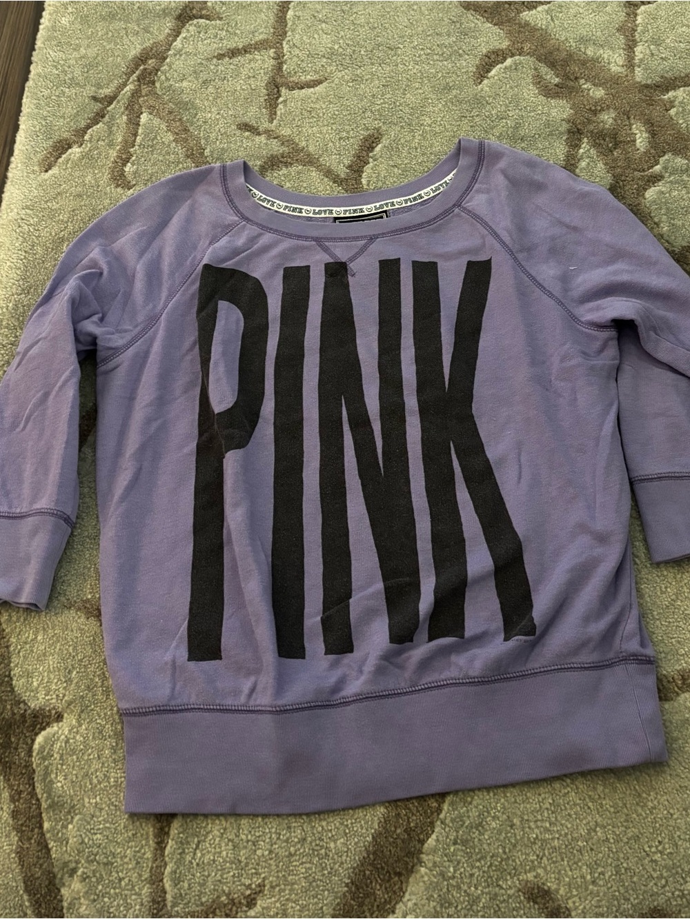Victoria's Secret PINK Lavender Crewneck Sweatshirt with Black Logo
